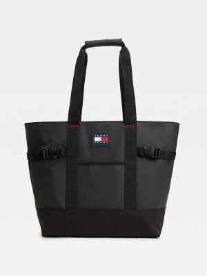 Tommy Hilfiger Urban Tommy Badge Tote Tassen Heren Zwart | TH639NAO