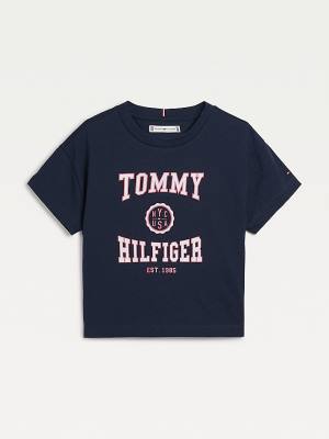 Tommy Hilfiger Varsity T-shirts Meisjes Blauw | TH370QIX