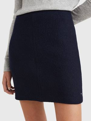 Tommy Hilfiger Virgin Wool Mini Rokken Dames Blauw | TH069HVQ