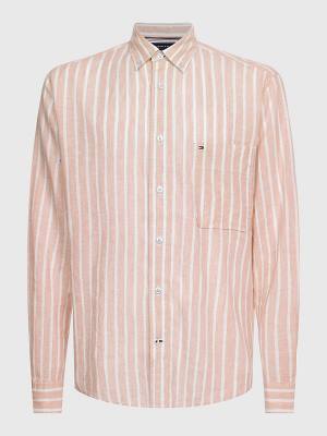 Tommy Hilfiger Vrijetijds Stripe Overhemd Heren Roze | TH974CMO