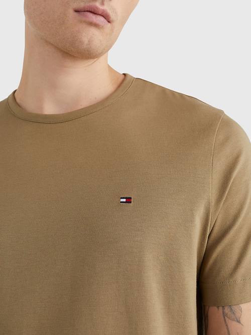 Tommy Hilfiger 1985 Essential Flag T-shirts Heren Bruin | TH931GDJ