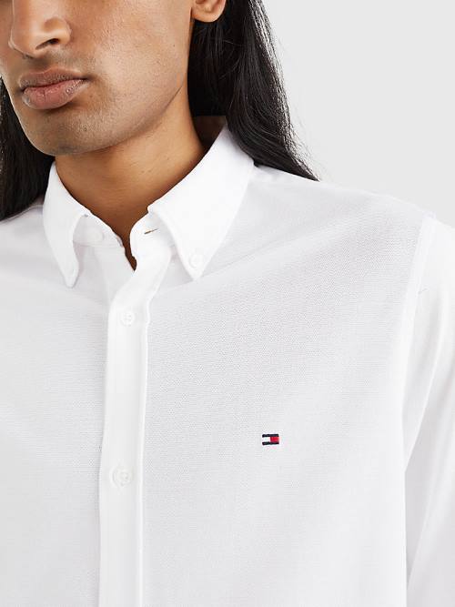 Tommy Hilfiger 1985 Essential Slim Fit Overhemd Heren Wit | TH056ATW