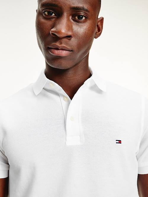 Tommy Hilfiger 1985 Essential Slim Fit Poloshirt Heren Wit | TH049ZPW