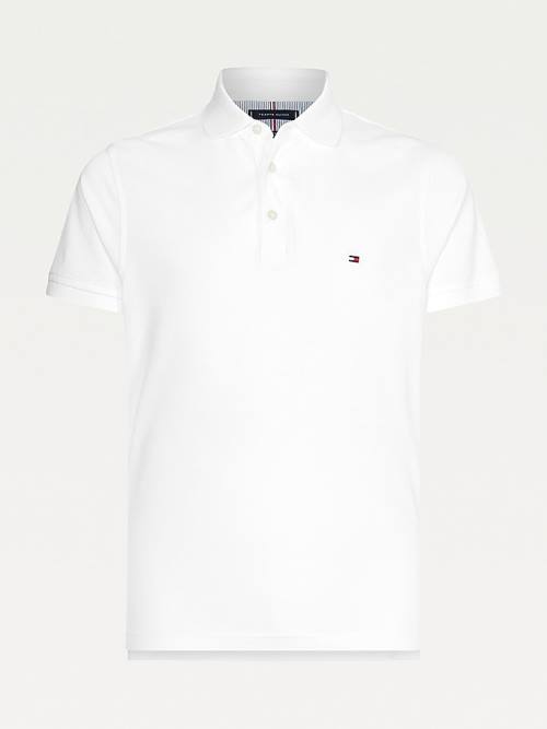 Tommy Hilfiger 1985 Essential Slim Fit Poloshirt Heren Wit | TH049ZPW