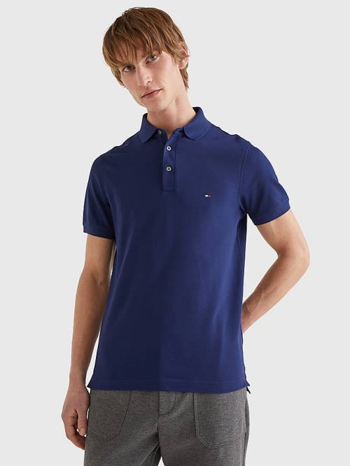 Tommy Hilfiger 1985 Essential Slim Fit Poloshirt Heren Blauw | TH072LMJ