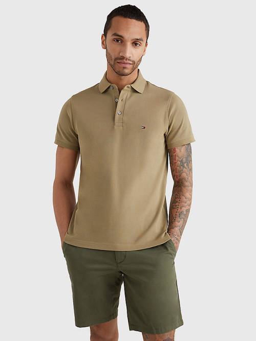 Tommy Hilfiger 1985 Essential Slim Fit Poloshirt Heren Bruin | TH092AUI