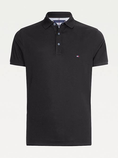 Tommy Hilfiger 1985 Essential Slim Fit Poloshirt Heren Zwart | TH789BIW