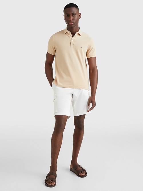 Tommy Hilfiger 1985 Essential Slim Fit Poloshirt Heren Beige | TH819VGO