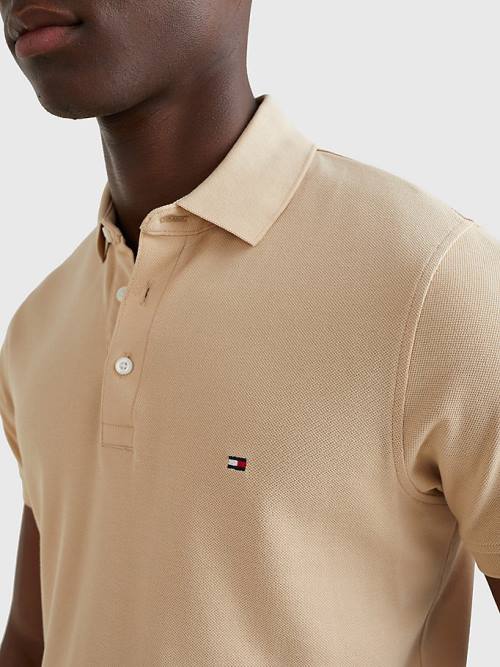 Tommy Hilfiger 1985 Essential Slim Fit Poloshirt Heren Beige | TH819VGO