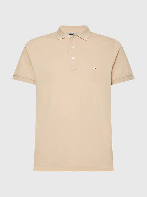 Tommy Hilfiger 1985 Essential Slim Fit Poloshirt Heren Beige | TH819VGO