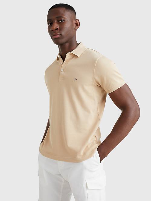 Tommy Hilfiger 1985 Essential Slim Fit Poloshirt Heren Beige | TH819VGO