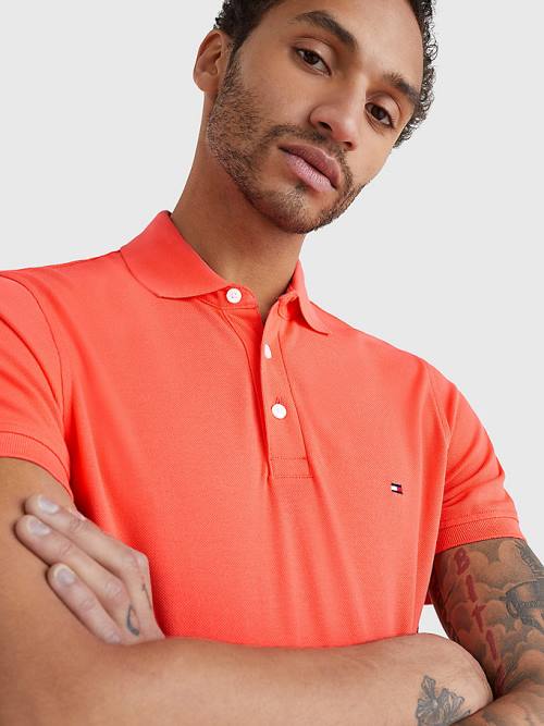 Tommy Hilfiger 1985 Essential Slim Fit Poloshirt Heren Rood | TH870TYU