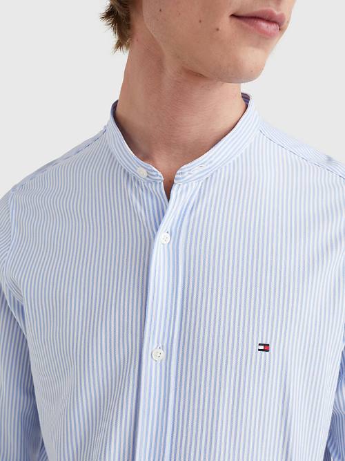 Tommy Hilfiger 1985 Essential Stripe Slim Fit Overhemd Heren Blauw | TH281AWF