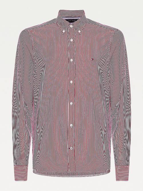 Tommy Hilfiger 1985 Essential Stripe Slim Fit Overhemd Heren Rood | TH942ELN