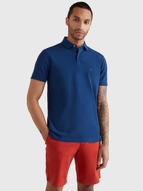 Tommy Hilfiger 1985 Essential TH Flex Poloshirt Heren Blauw | TH024PDG