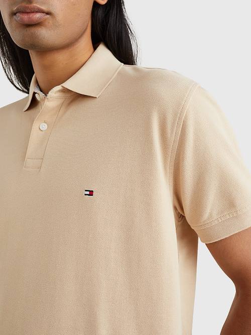 Tommy Hilfiger 1985 Essential TH Flex Poloshirt Heren Beige | TH092DMA