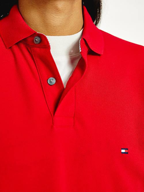 Tommy Hilfiger 1985 Essential TH Flex Poloshirt Heren Rood | TH271KPA