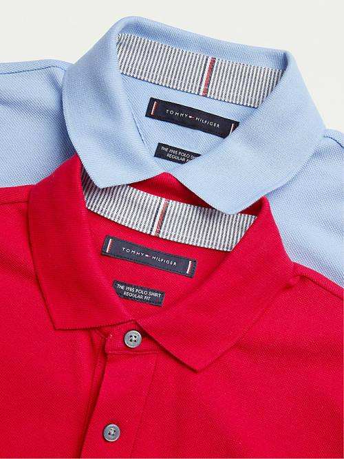 Tommy Hilfiger 1985 Essential TH Flex Poloshirt Heren Rood | TH271KPA