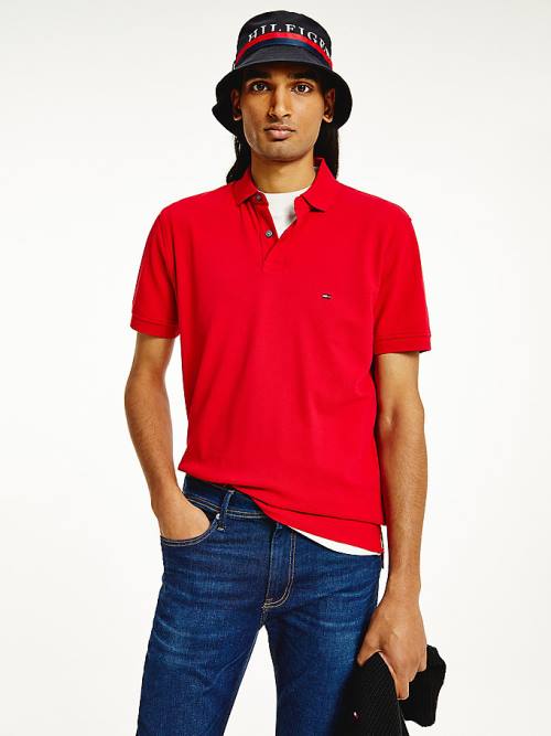 Tommy Hilfiger 1985 Essential TH Flex Poloshirt Heren Rood | TH271KPA