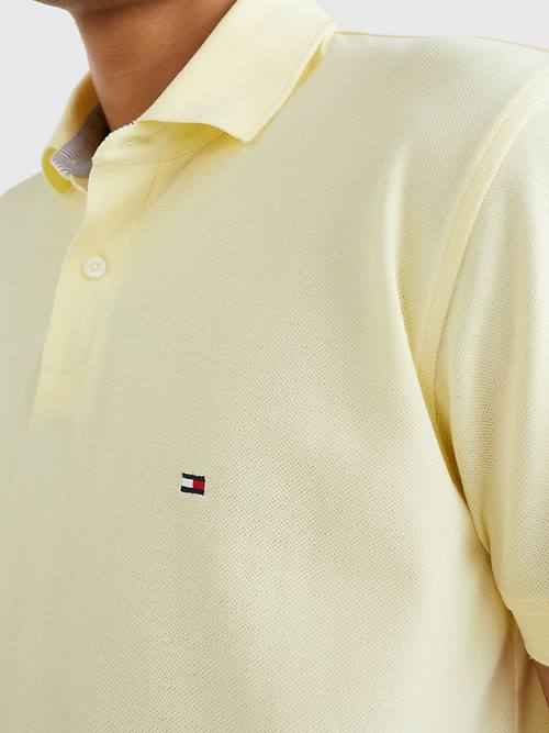 Tommy Hilfiger 1985 Essential TH Flex Poloshirt Heren Geel | TH357CYT