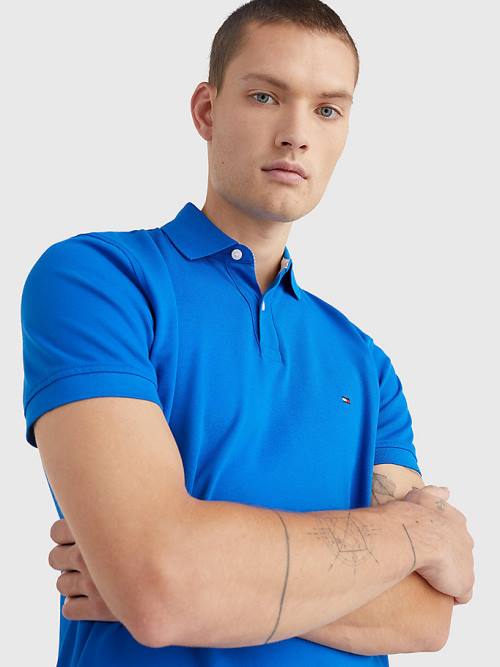 Tommy Hilfiger 1985 Essential TH Flex Poloshirt Heren Blauw | TH502APU