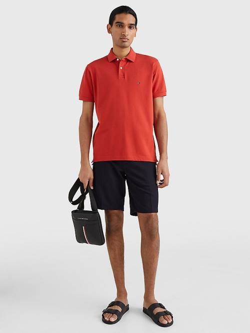 Tommy Hilfiger 1985 Essential TH Flex Poloshirt Heren Rood | TH635JOP