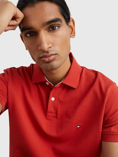 Tommy Hilfiger 1985 Essential TH Flex Poloshirt Heren Rood | TH635JOP