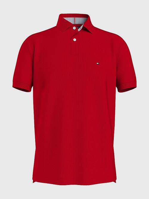 Tommy Hilfiger 1985 Essential TH Flex Poloshirt Heren Rood | TH825OWZ