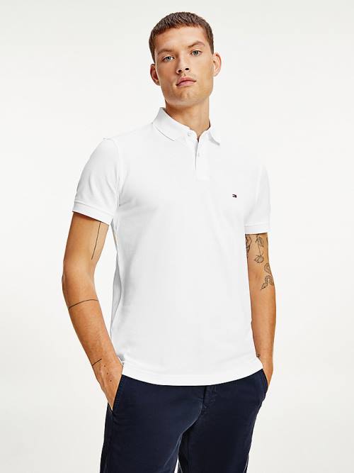 Tommy Hilfiger 1985 Essential TH Flex Poloshirt Heren Wit | TH894PEN