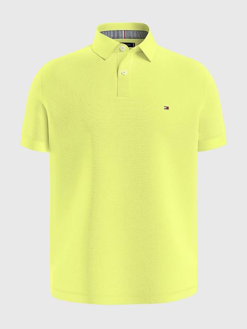 Tommy Hilfiger 1985 Essential TH Flex Poloshirt Heren Geel | TH902SBY