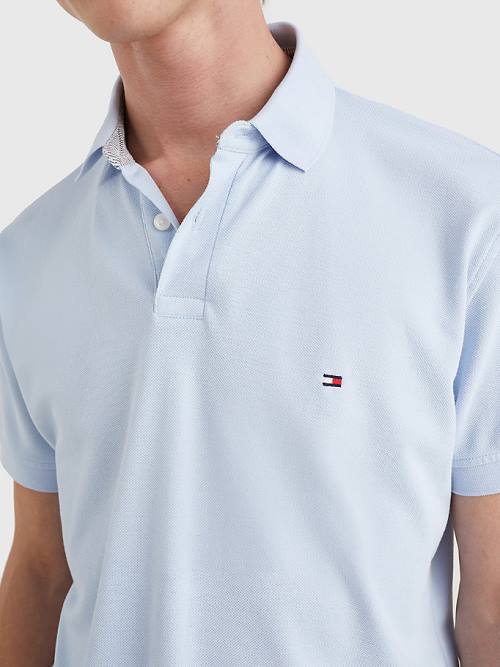 Tommy Hilfiger 1985 Essential TH Flex Poloshirt Heren Blauw | TH954PLS