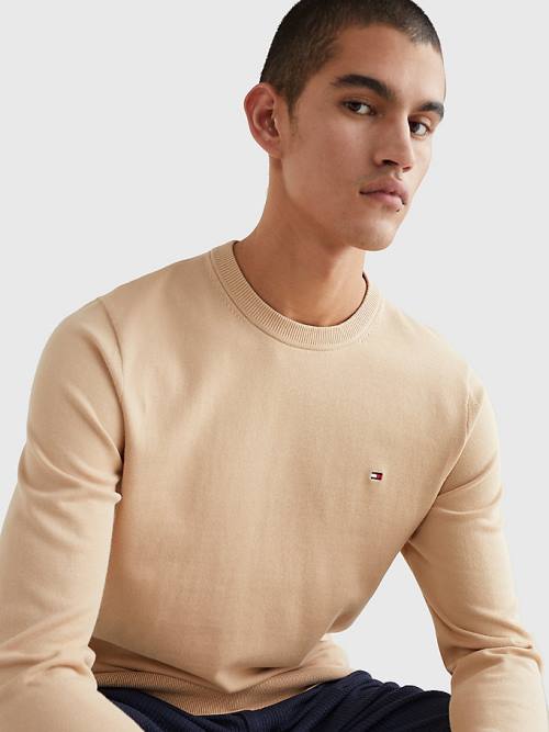 Tommy Hilfiger 1985 Essential TH Flex Sweatshirt Truien Heren Beige | TH387XBF