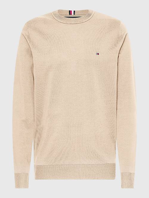 Tommy Hilfiger 1985 Essential TH Flex Sweatshirt Truien Heren Beige | TH387XBF