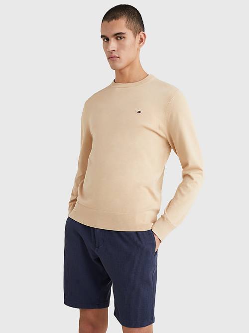 Tommy Hilfiger 1985 Essential TH Flex Sweatshirt Truien Heren Beige | TH387XBF