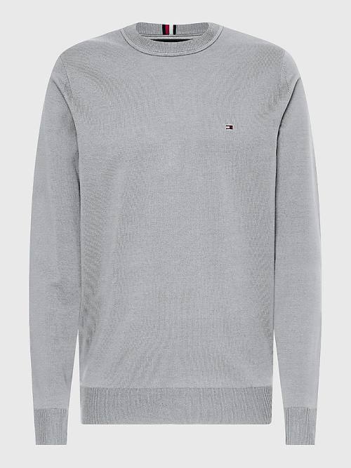 Tommy Hilfiger 1985 Essential TH Flex Sweatshirt Truien Heren Grijs | TH605IQC