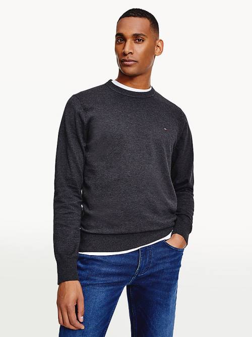 Tommy Hilfiger 1985 Essential TH Flex Sweatshirt Truien Heren Grijs | TH613OUH