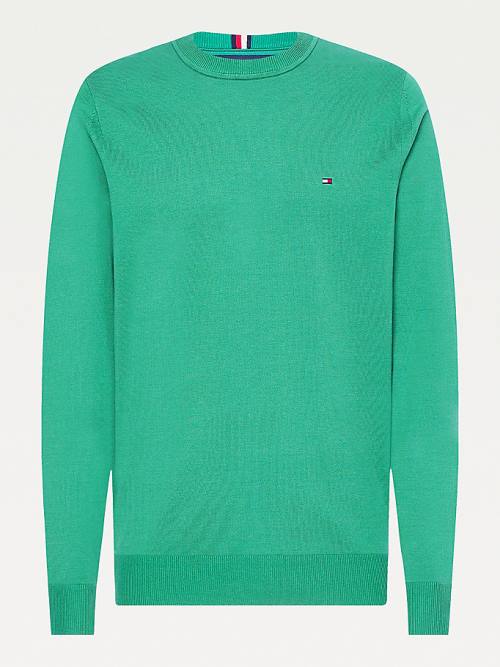 Tommy Hilfiger 1985 Essential TH Flex Sweatshirt Truien Heren Groen | TH682VSG