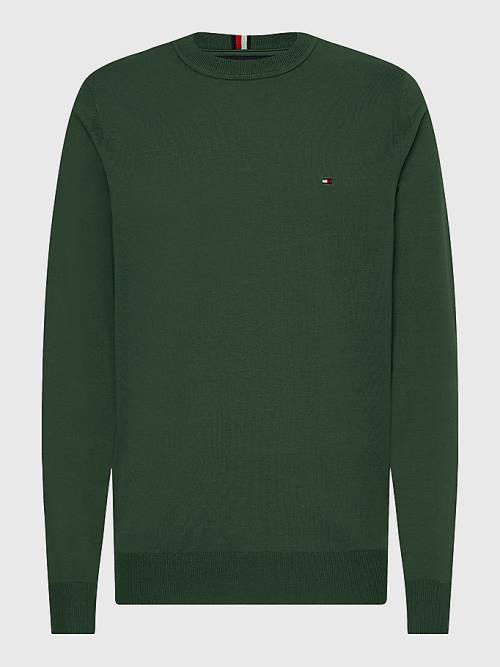 Tommy Hilfiger 1985 Essential TH Flex Sweatshirt Truien Heren Groen | TH794BMW