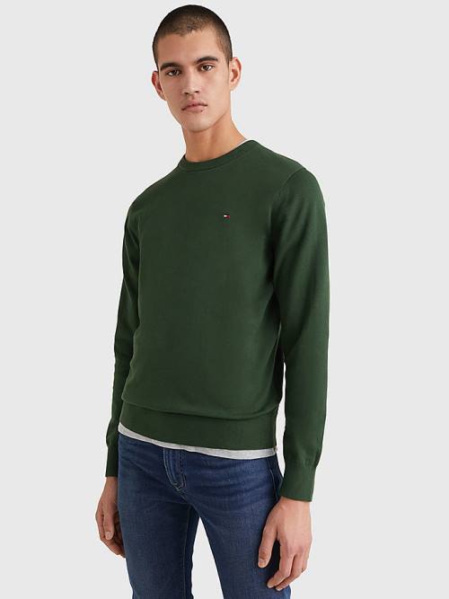 Tommy Hilfiger 1985 Essential TH Flex Sweatshirt Truien Heren Groen | TH794BMW