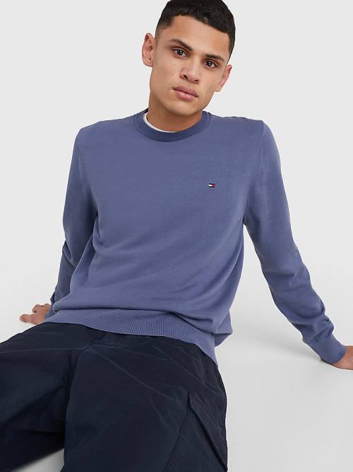 Tommy Hilfiger 1985 Essential TH Flex Sweatshirt Truien Heren Blauw | TH869CBI