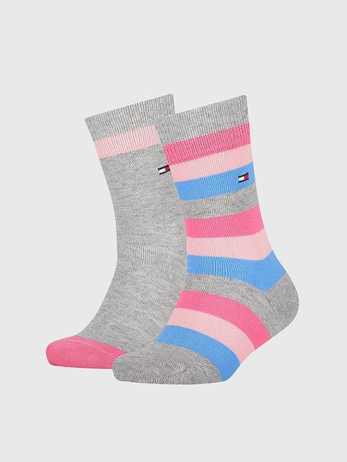 Tommy Hilfiger 2-Pack Basic Stripe Sokken Dames Roze | TH548UIN