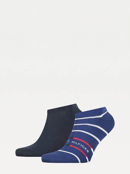 Tommy Hilfiger 2-Pack Breton Stripe Trainer Sokken Heren Blauw | TH021BNJ