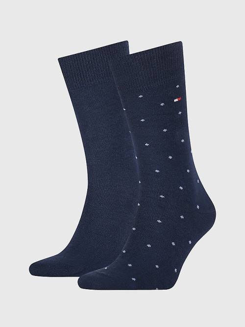 Tommy Hilfiger 2-Pack Dot Sokken Heren Blauw | TH815OQW