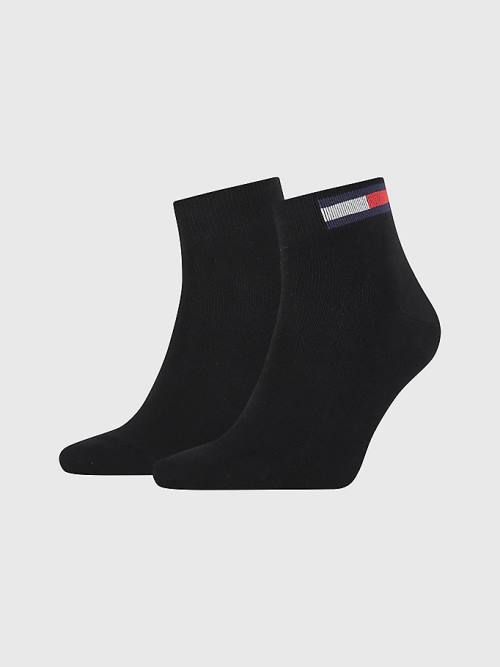 Tommy Hilfiger 2-Pack Flag Ankle Sokken Heren Zwart | TH719RLX