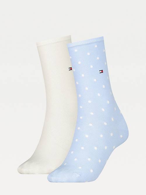 Tommy Hilfiger 2-Pack Polka Dot Sokken Dames Blauw | TH635PGU