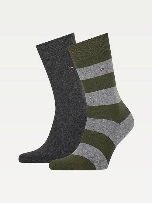 Tommy Hilfiger 2-Pack Rugby Sokken Heren Groen | TH271YQM