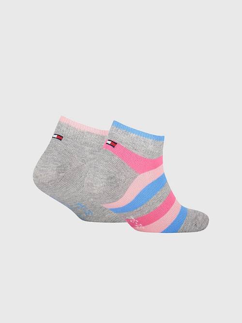 Tommy Hilfiger 2-Pack Stripe Ankle Sokken Dames Roze | TH670DYX