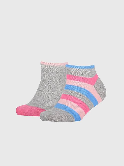 Tommy Hilfiger 2-Pack Stripe Ankle Sokken Dames Roze | TH670DYX