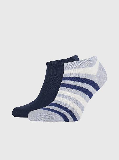 Tommy Hilfiger 2-Pack Stripe Trainer Sokken Heren Blauw | TH597SWR