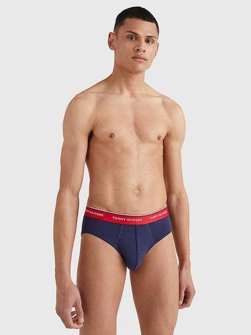 Tommy Hilfiger 3-Pack Katoenen Briefs Ondergoed Heren Blauw | TH704ONC